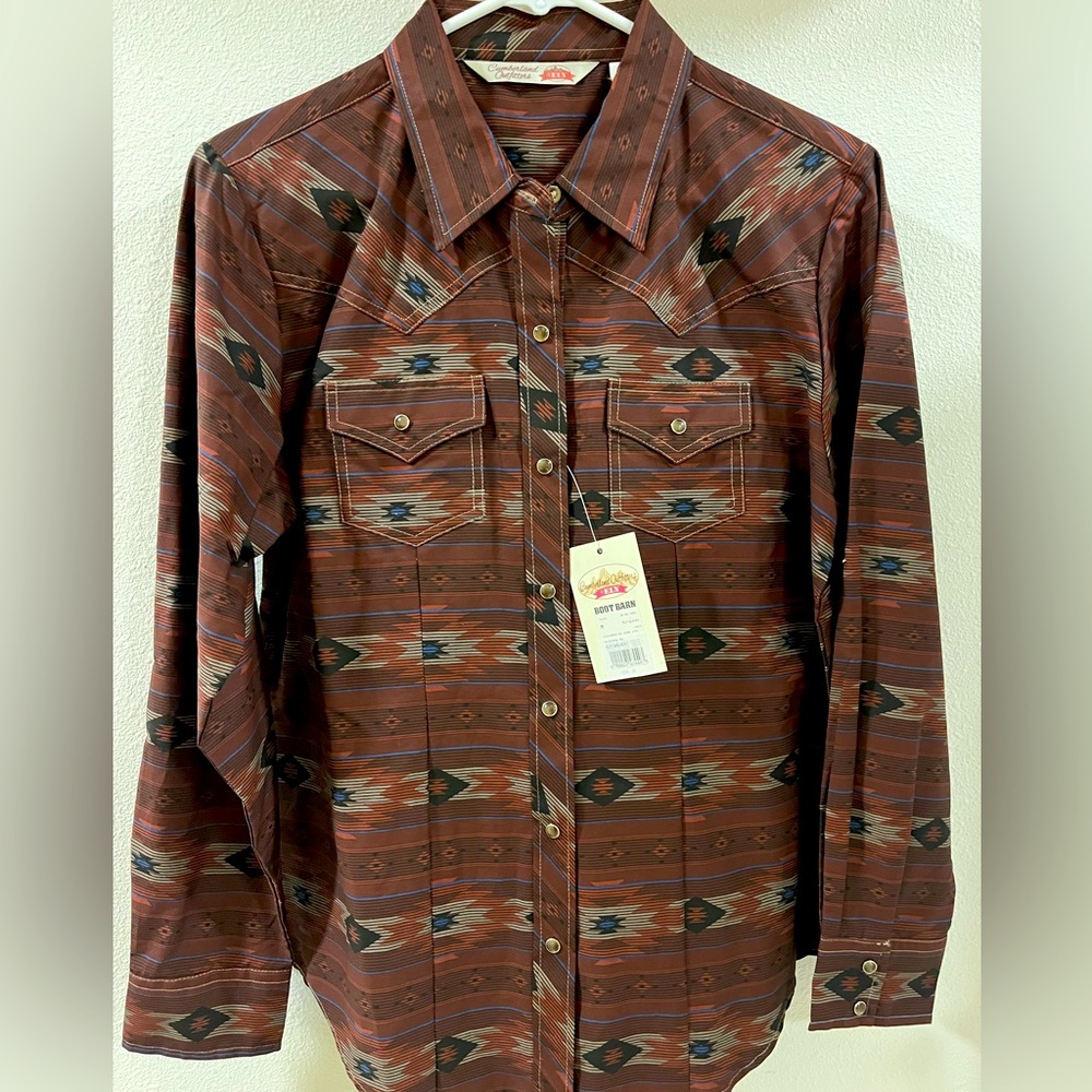WOMENS WESTERN BUTTON DOWN SIZE M NWT
